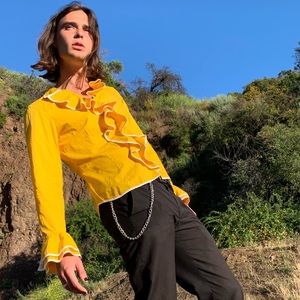 Yellow Oscar De La Renta top